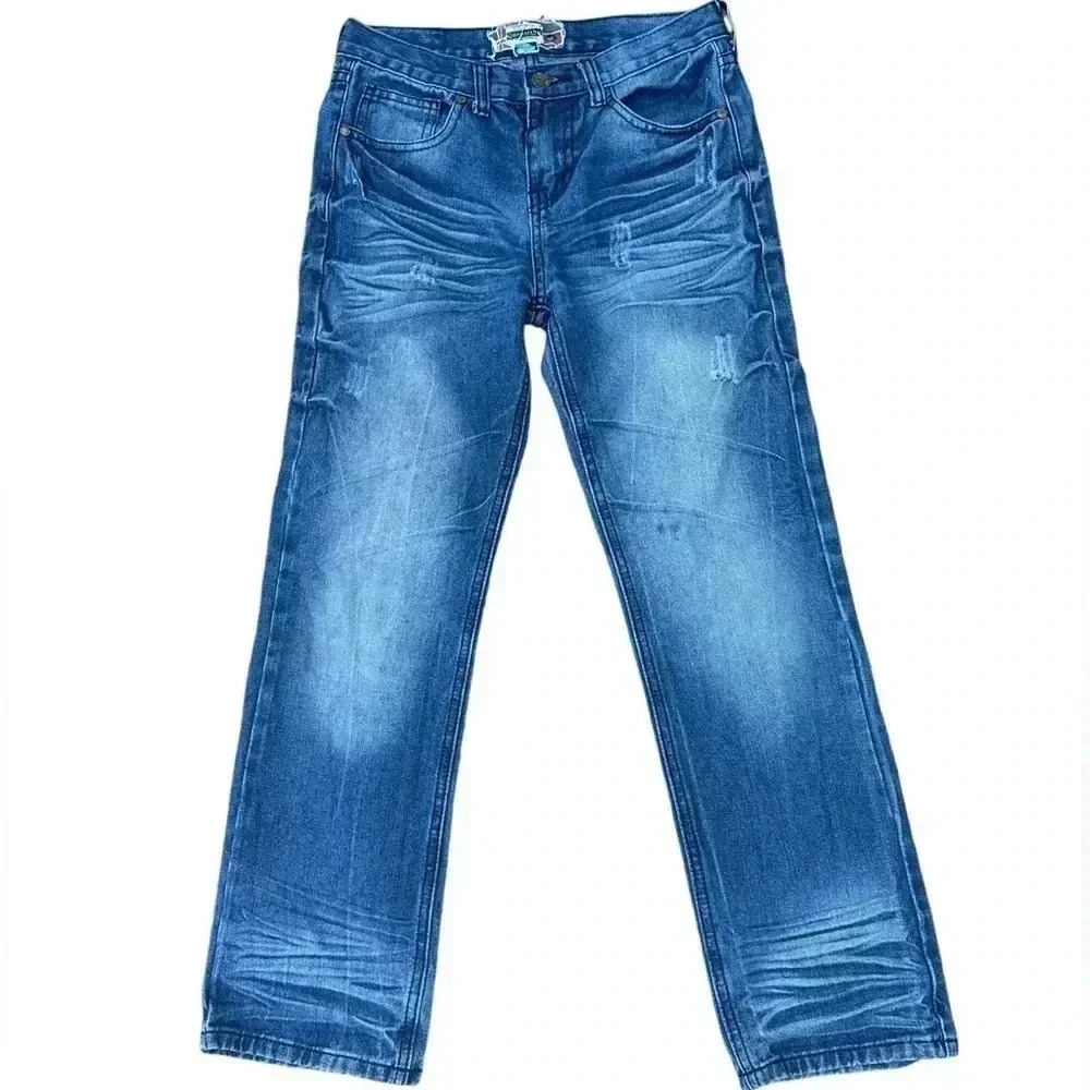 Vintage Monarchy distressed premium denim blue jeans Size 12